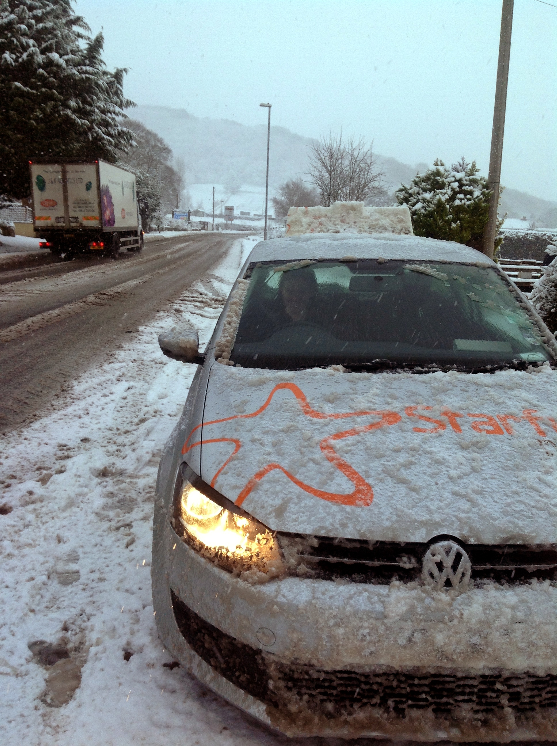 In the snow!